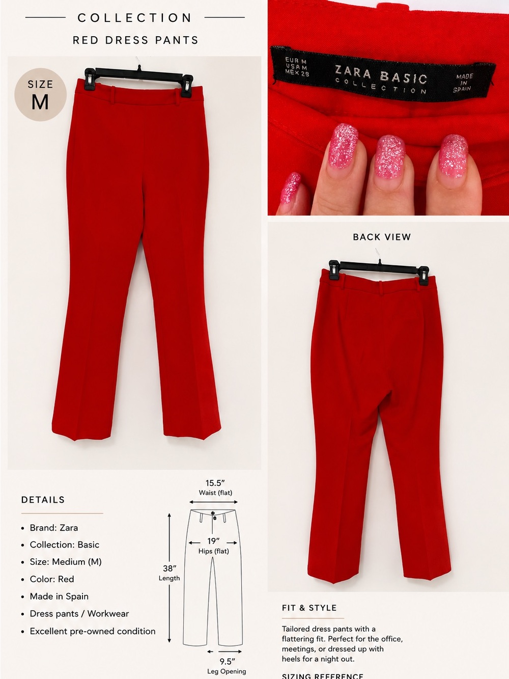 Zara Red Kids Tailored Dress Pants